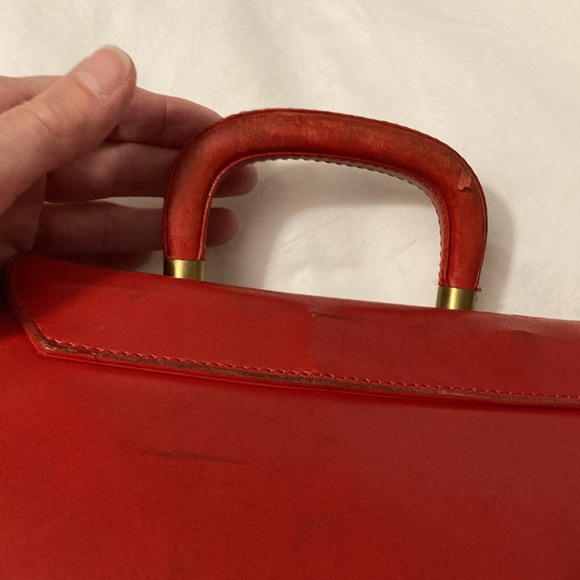Maud Frizon Red ￼ handheld vintage bag with detachable shoulder strap Rare - Picture 6 of 12